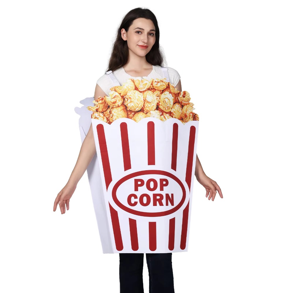 Popcorn - Kostum Cosplay Popcorn Halloween, Kostum Lucu