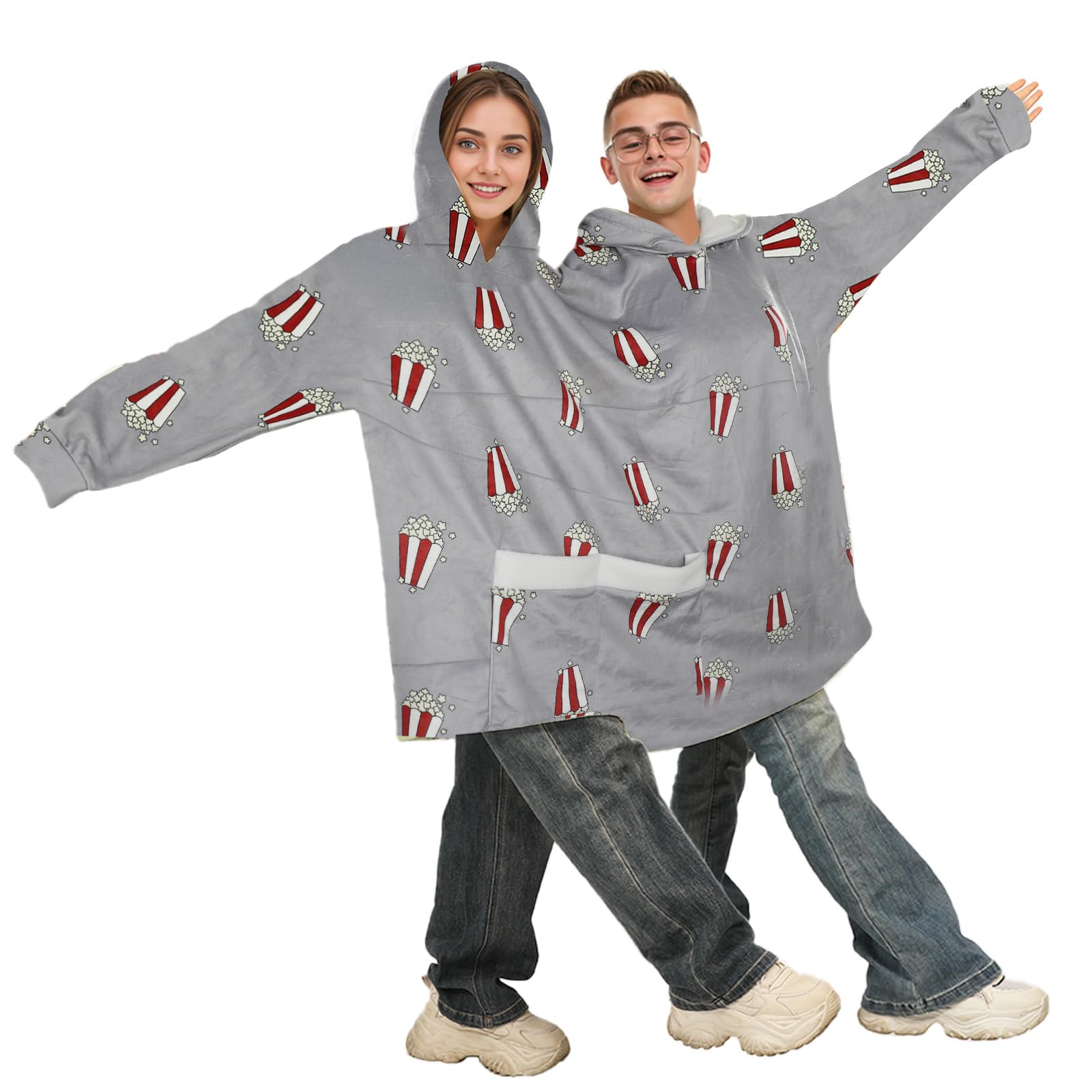 Piyama Hoodie Pasangan Motif P - Popcorn ulasan dan harga